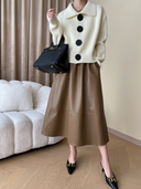 Artisanal Wide Collar Statement Cardigan